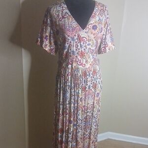 Roaman's Paisley Multicolor Maxi Dress